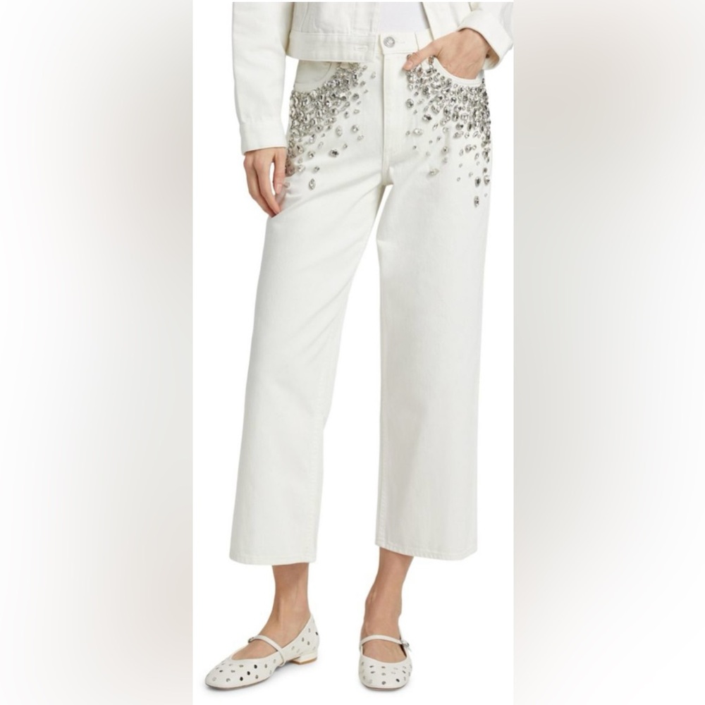 Rag & Bone Andi Embellished Wide-Leg Jeans - Picture 3 of 8